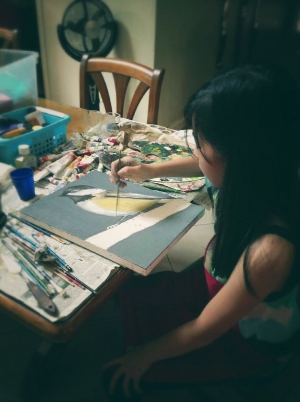 Kaz at work, ( age 9 )