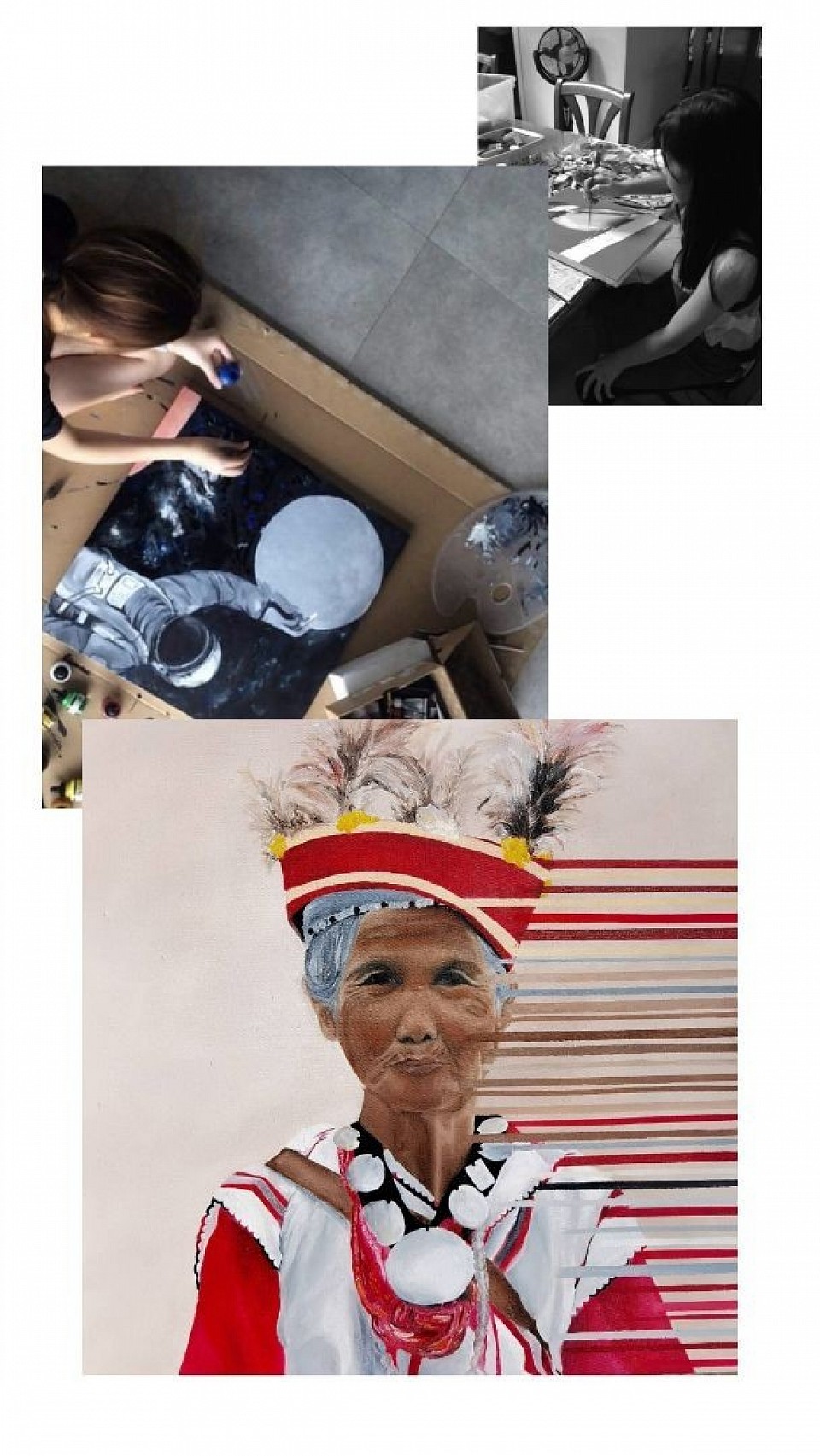 Kaz was eight years old when she became my very first art student in manila. the beginning of a mentorship that would span fourteen years and quietly shape the foundation of my teaching practice. At that time, there were no written programs, no structured curriculum, and no formal studio. What existed instead was something far more essential: trust. pat and pauline entrusting a teacher, and a teacher shaping each lesson week by week in response to the curiosity, growth, and evolving voice of a young artist. What began as simple one hour sessions slowly grew into full days spent creating. long stretches of focused work, experimentation, and discovery. Over the years, Kaz created an extraordinary body of work. She explored watercolors, printmaking, acrylics, mixed media, sculpture and installation, photography, and oil painting. not as isolated exercises, but as part of a continuous journey of artistic development. Kaz was not only a student; she was the beginning of the studio itself. Through fourteen years of steady practice, countless artworks, and a shared commitment to learning, she helped shape the spirit of teaching and mentorship that continues in the studio today.