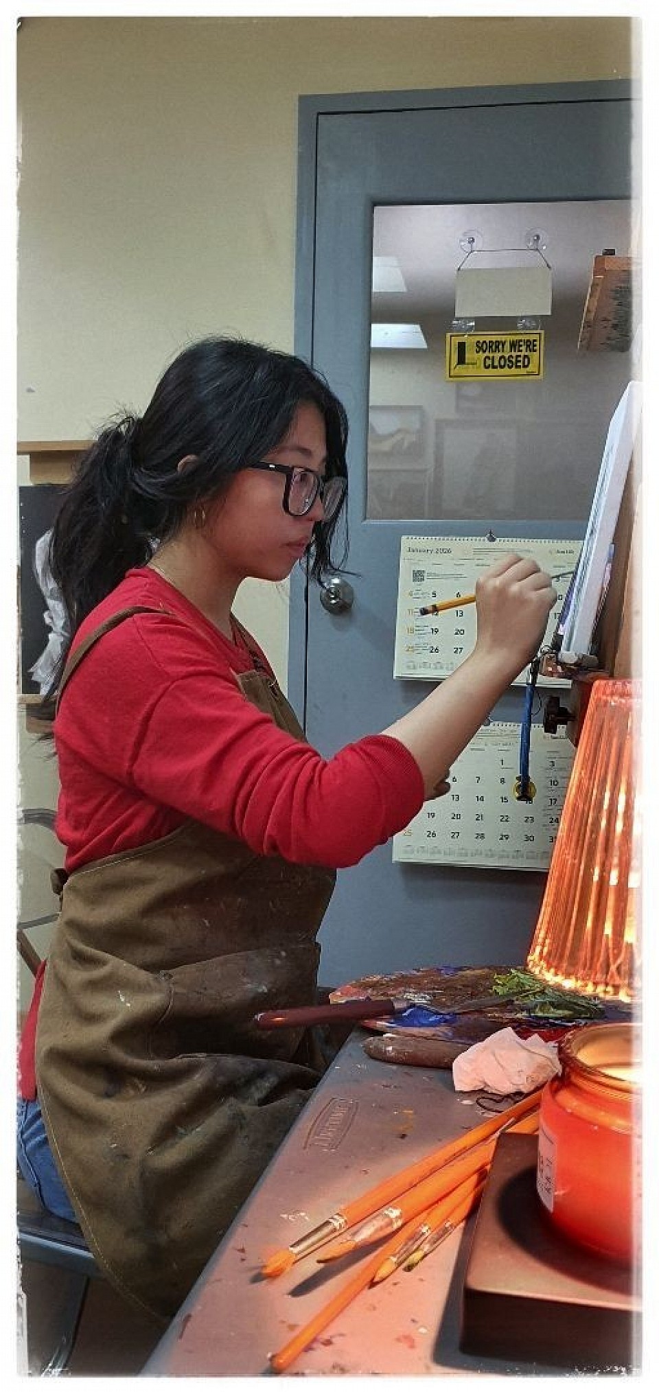 During studio sessions students work on: drawing foundations, observational studies, material exploration, concept development, portfolio building